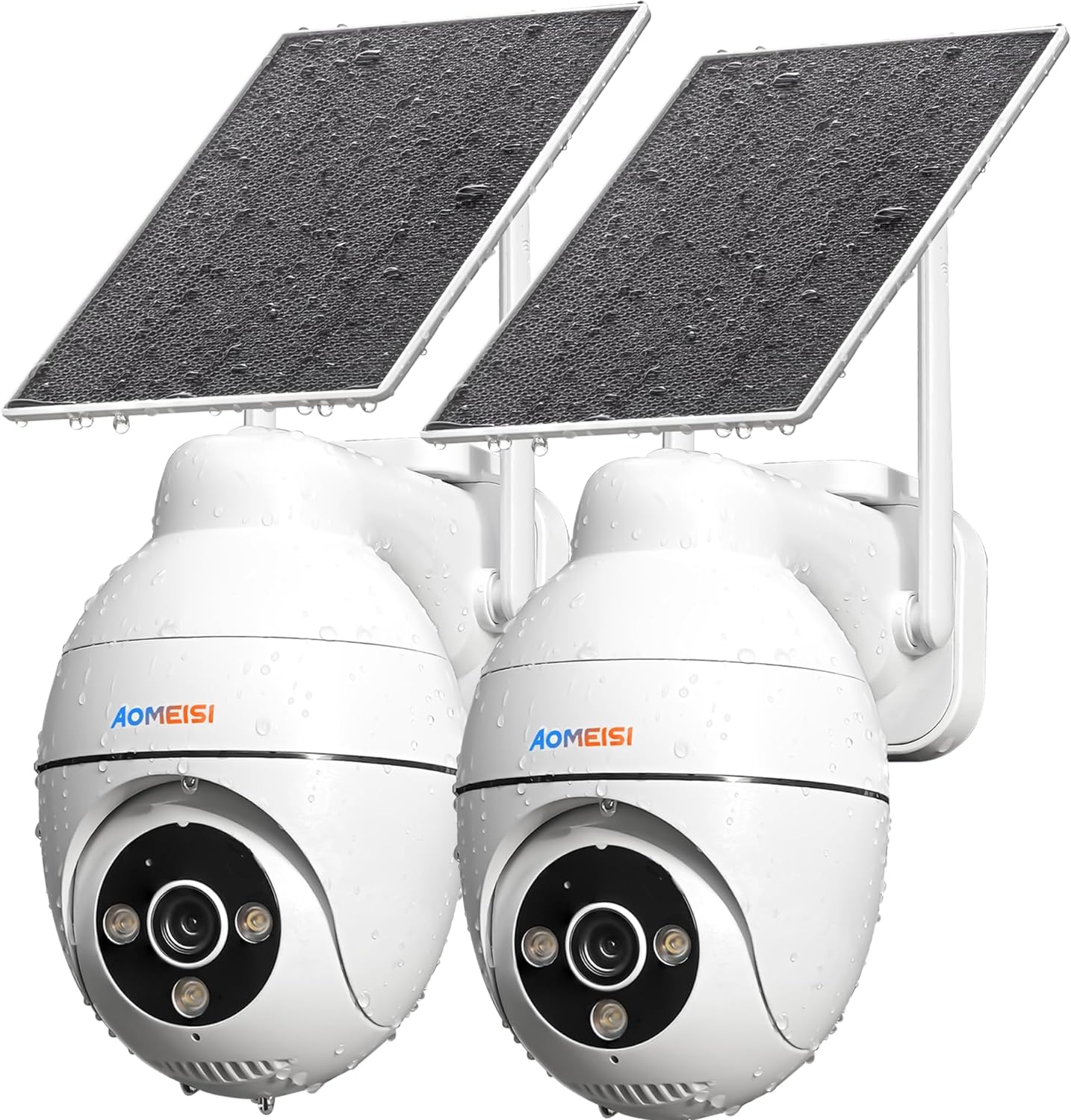 Aomeisi G2 Solar Security Camera Outdoor,360°View Pan/Tilt,Two-Way Audio,Easy to Setup,Audible Flashlight Alarm,Motion Alert,SD Slot Cloud Storage,Tech Support,Work with Alexa Google Home,CloudEdge
