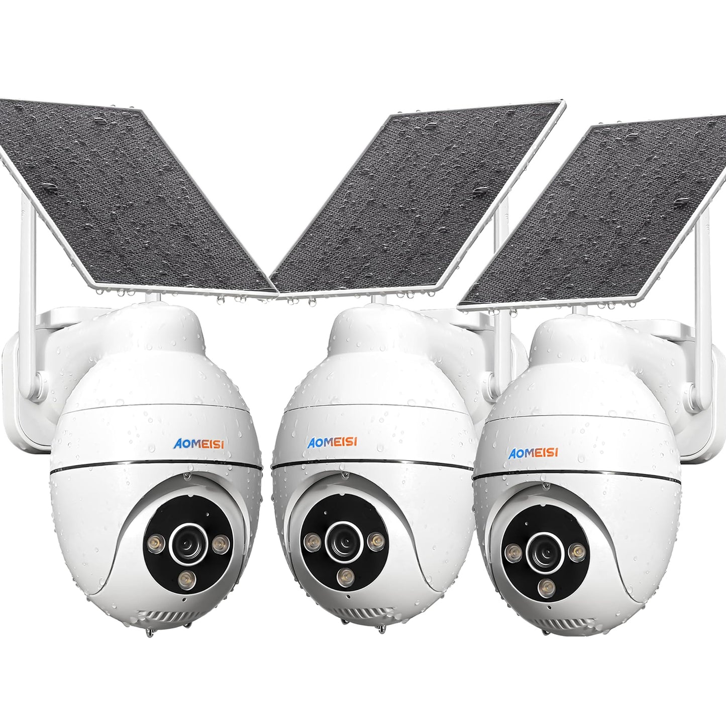Aomeisi G2 Solar Security Camera Outdoor,360°View Pan/Tilt,Two-Way Audio,Easy to Setup,Audible Flashlight Alarm,Motion Alert,SD Slot Cloud Storage,Tech Support,Work with Alexa Google Home,CloudEdge