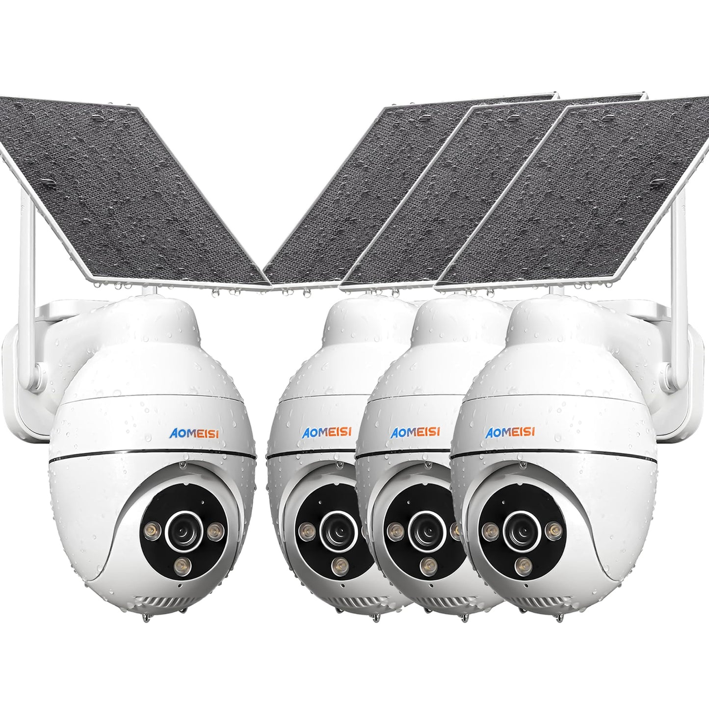 Aomeisi G2 Solar Security Camera Outdoor,360°View Pan/Tilt,Two-Way Audio,Easy to Setup,Audible Flashlight Alarm,Motion Alert,SD Slot Cloud Storage,Tech Support,Work with Alexa Google Home,CloudEdge