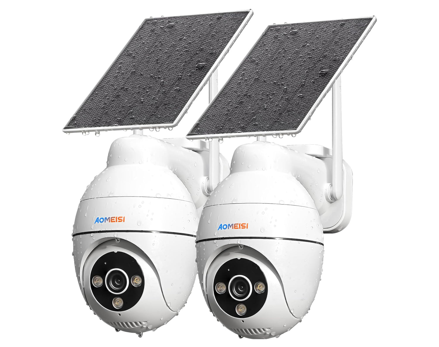 2G2 Solar Security Camera Outdoor,360°View Pan/Tilt,Two-Way Talk,Easy to Setup,Audible Flashlight Alarm,Motion Alert,SD Slot Cloud Storage,Tech Support,Work with Alexa Google Home,CloudEdge