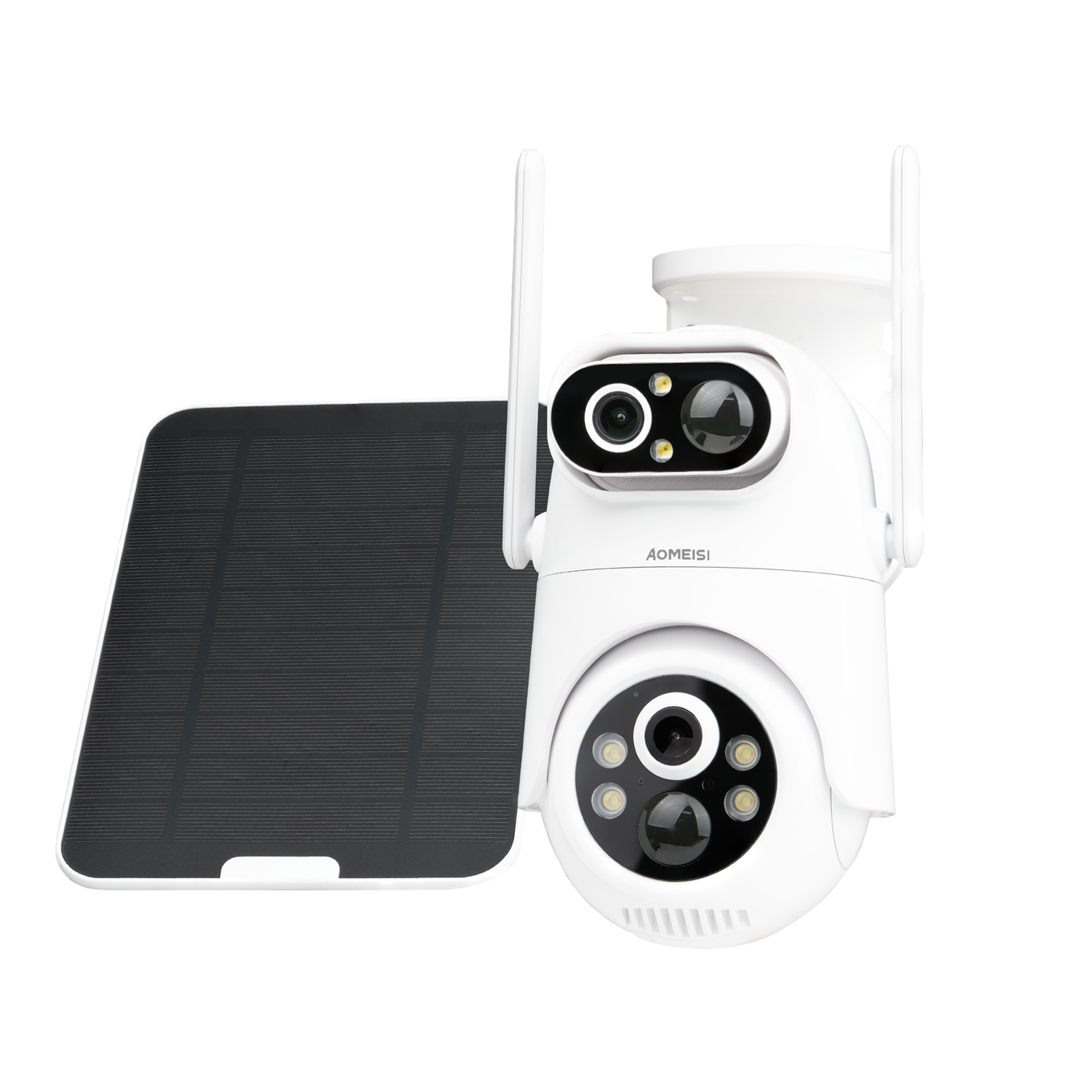 Eseecloud Dual Lens Solar Security Camera Wireless Outdoor, 5GHz Wi-Fi, Battery, AI Motion Tracking,Color Night Vision, Two Way Audio, Easy to Setup, Audible Flashlight Siren, 180 Days Care Plan